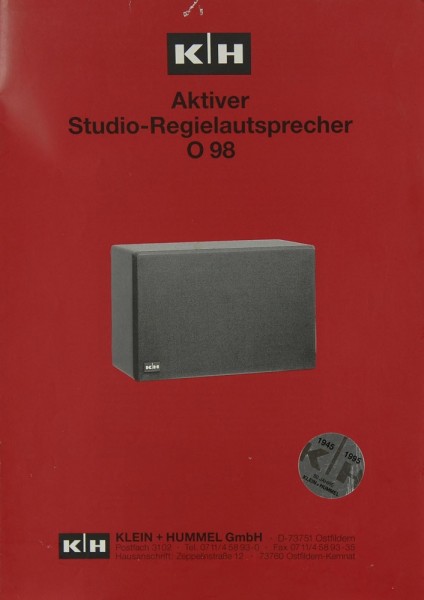 Klein + Hummel O 98 Prospekt / Katalog