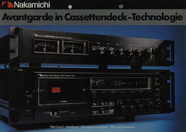 Nakamichi Avantgarde in Cassettendeck-Technologie Brochure / Catalogue