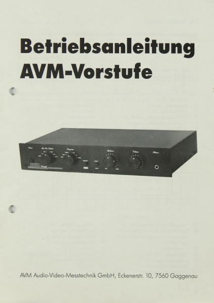 AVM Vorstufe Manual