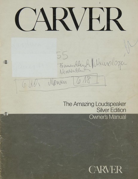 Carver Silver Edition Bedienungsanleitung