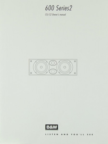 B &amp; W 600 Series 2 (CC6 S2) Manual