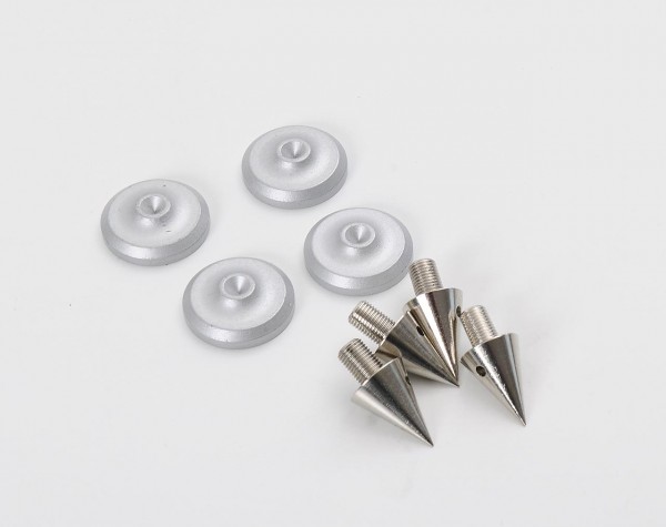 Creaktiv screw-in spikes with coasters set of 4 silver
