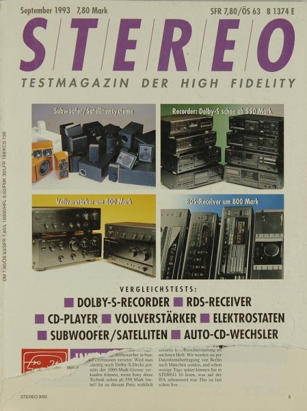 Stereo 9/1993 Zeitschrift