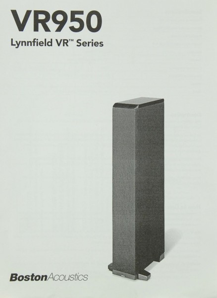 Boston Acoustics VR 950 (Lynnfield VR™ Series) Manual
