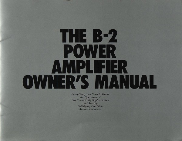 Yamaha B-2 Manual