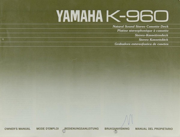 Yamaha K-960 Operating Instructions