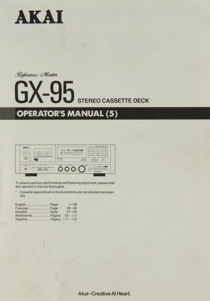 Akai GX-95 Operating Instructions