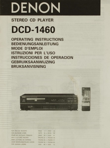 Denon DCD-1460 Bedienungsanleitung