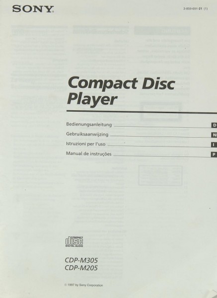Sony CDP-M 305 / CDP-M 205 Manual