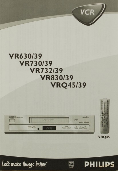 Philips VR 630/39 730/39 732/39 830/39 / VRQ 45/39 Bedienungsanleitung