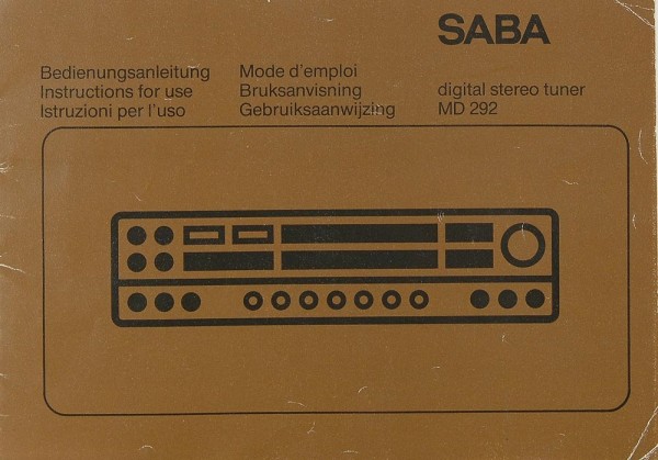 Saba MD 292 Operating Instructions