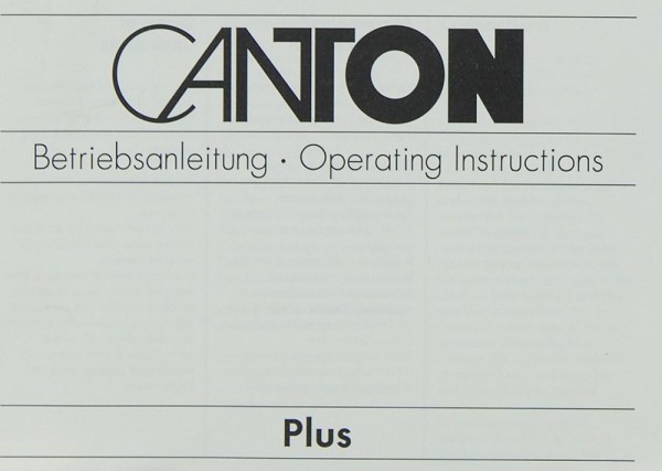 Canton Plus User Manual