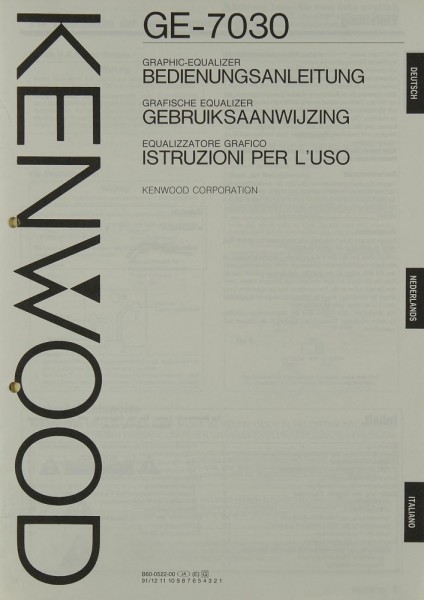 Kenwood GE-7030 Manual
