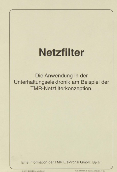 TMR Netzfilter Manual