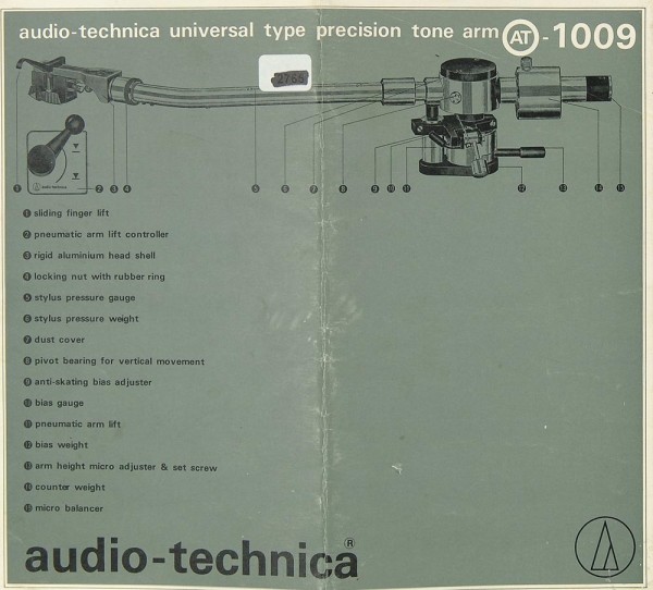 Audio-Technica AT-1009 Owner&#039;s Manual
