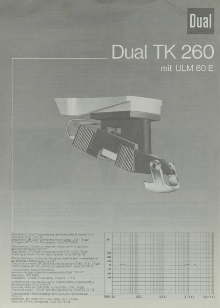 Dual TK 260 Operating Instructions