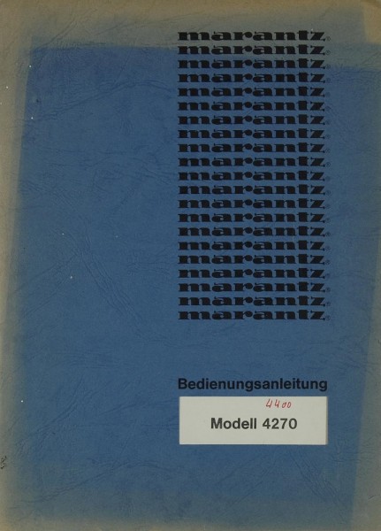 Marantz Modell 4270 Manual