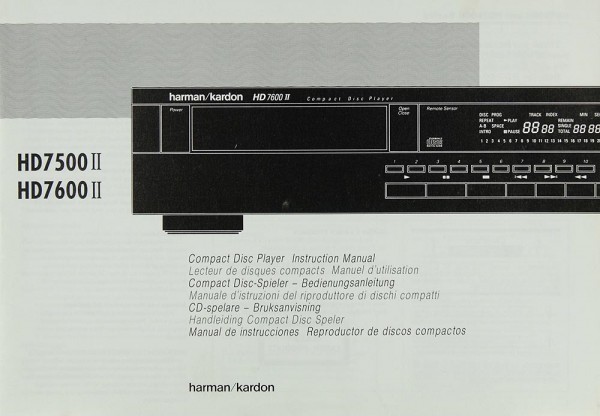 Harman / Kardon HD 7500 II, HD- II User manual