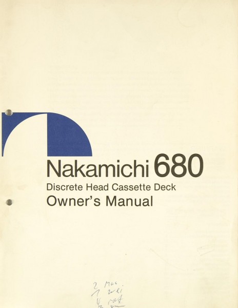 Nakamichi 680 Bedienungsanleitung