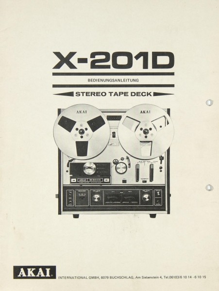 Akai X-201 D User manual