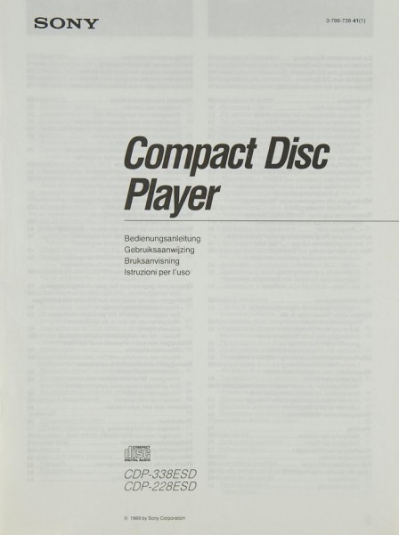 Sony CDP-338 ESD / CDP-228 ESD Manual