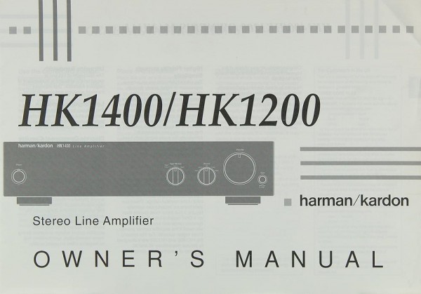 Harman / Kardon HK 1400 / HK 1200 Bedienungsanleitung