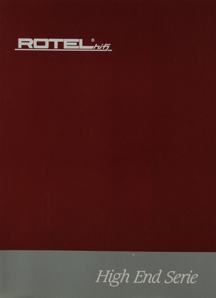 Rotel High End Serie Brochure / Catalogue