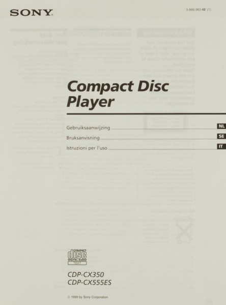 Sony CDP-CX 350 / CDP-CX 555 ES User Manual