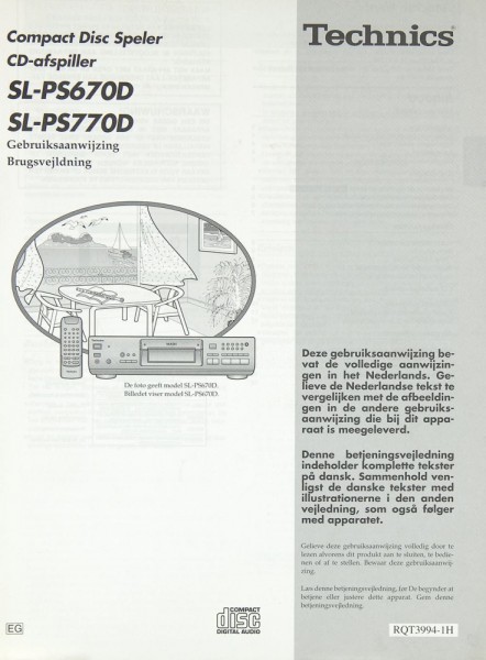 Technics SL-PS 670 D / SL-PS 770 D Operating Instructions