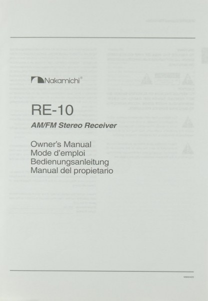 Nakamichi RE-10 Manual