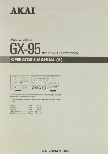 Akai GX-95 Bedienungsanleitung