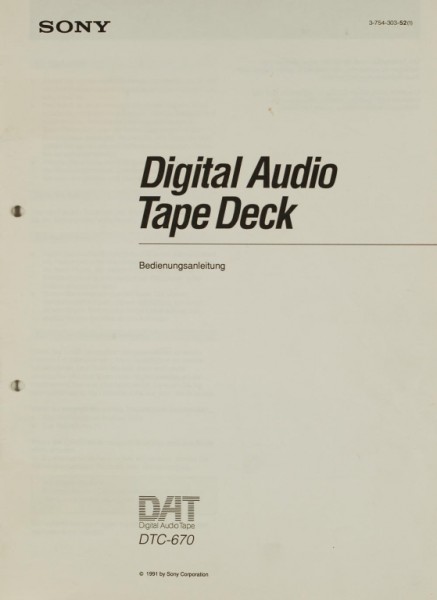 Sony DTC-670 User Manual