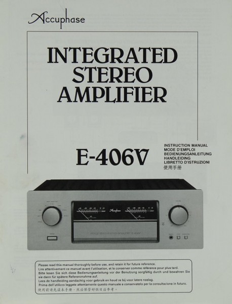 Accuphase E-406 V Manual