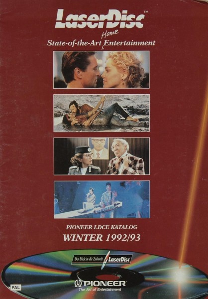 Pioneer Laserdiscübersicht 1992/93 Prospekt / Katalog