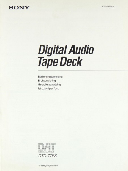 Sony DTC-77 ES User Manual