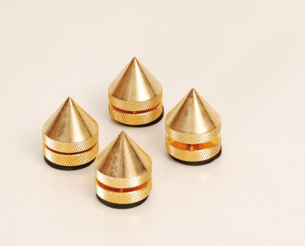 Conical feet gold-plated Set of 4 height-adjustable