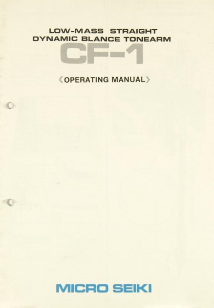 Micro Seiki CF-1 Manual
