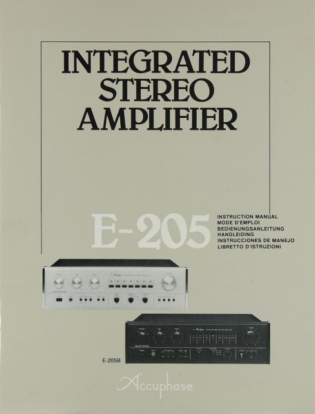 Accuphase E-205 Operating Instructions