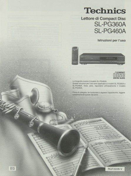 Technics SL-PG 360 A / SL-PG 460 A Manual