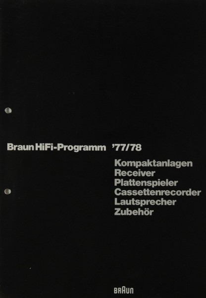 Braun Braun Hifi-Programm 77/78 Prospekt / Katalog