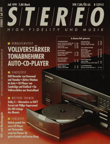 Stereo 7/1991 Zeitschrift