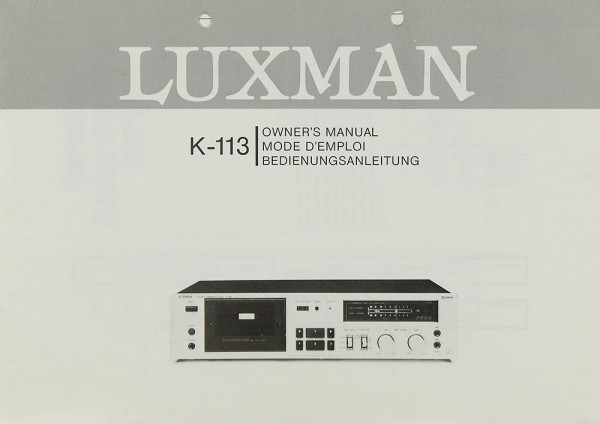 Luxman K-113 Bedienungsanleitung