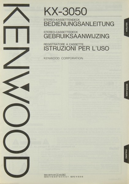 Kenwood KX-3050 Manual