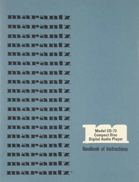 Marantz CD-73 User Manual