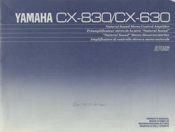 Yamaha CX-830 / CX-630 Manual