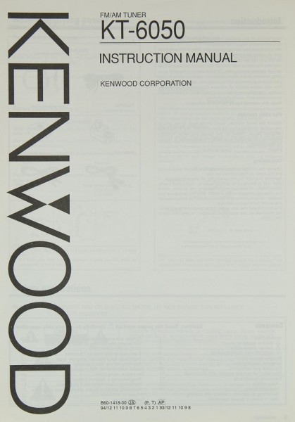 Kenwood KT-6050 Bedienungsanleitung