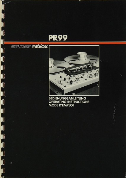 Revox PR 99 Manual