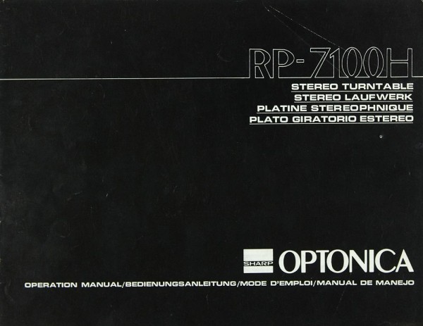 Optonica RP-7100 H Operating Instructions