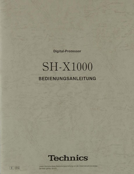 Technics SH-X 1000 Manual