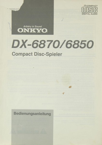 Onkyo DX-6870 / DX-6850 Bedienungsanleitung